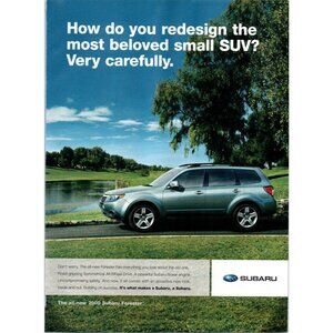 2008 Subaru Forester Compact SUV Vintage Print Ad City Park Golf Course Wall Art